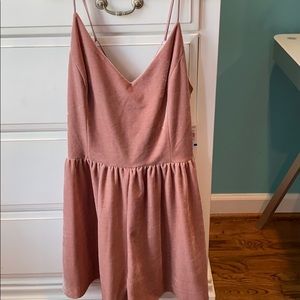 Pink/beige light velvet textured romper
